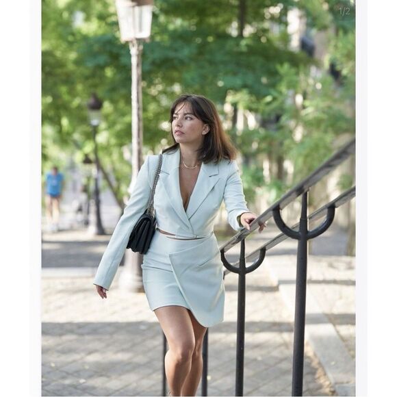 NWT Zara Blogger Favorite Pastel Green Blazer Mini Dress - Picture 1 of 11